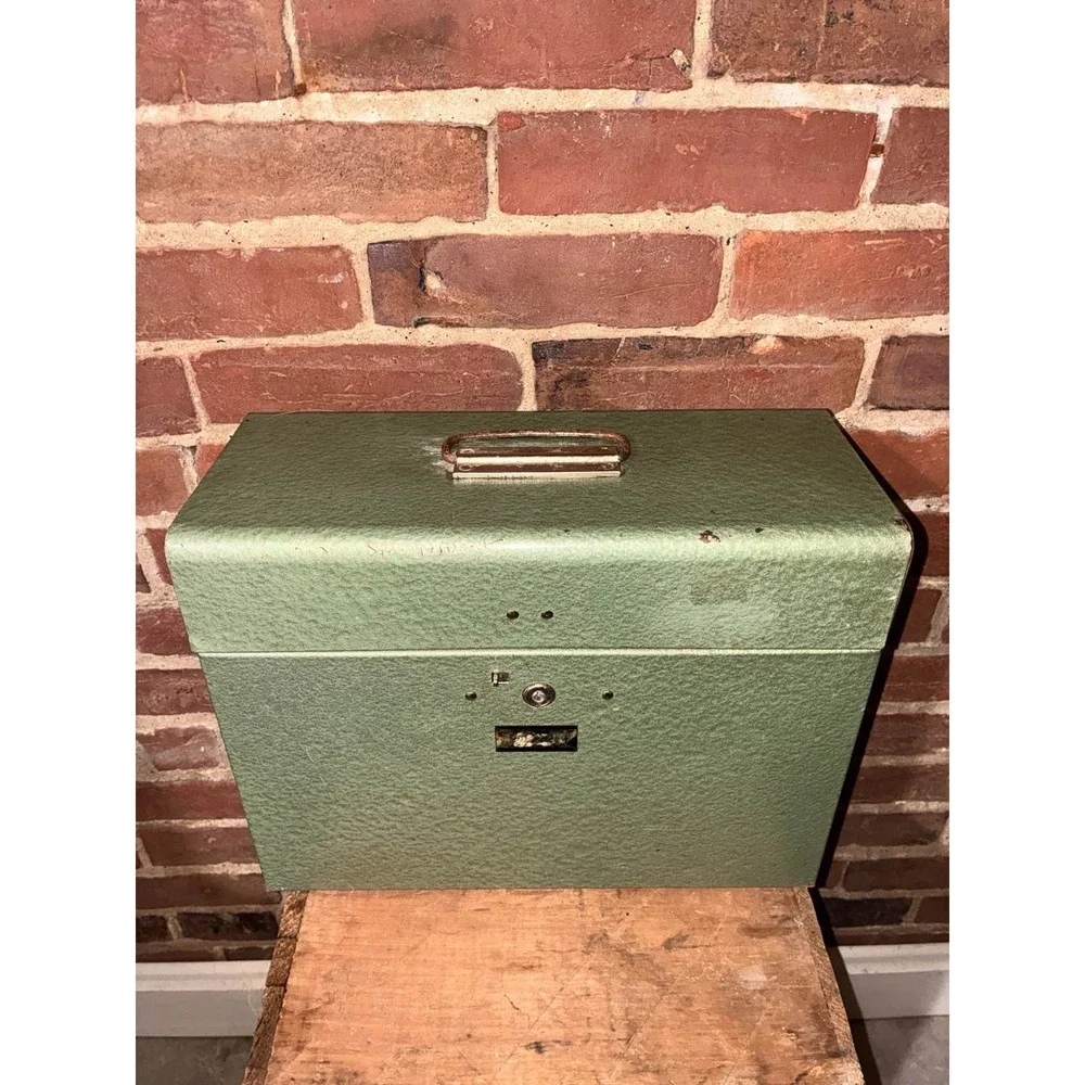 Hamilton Skotch Porta-File Green Metal Document Storage‎ Box